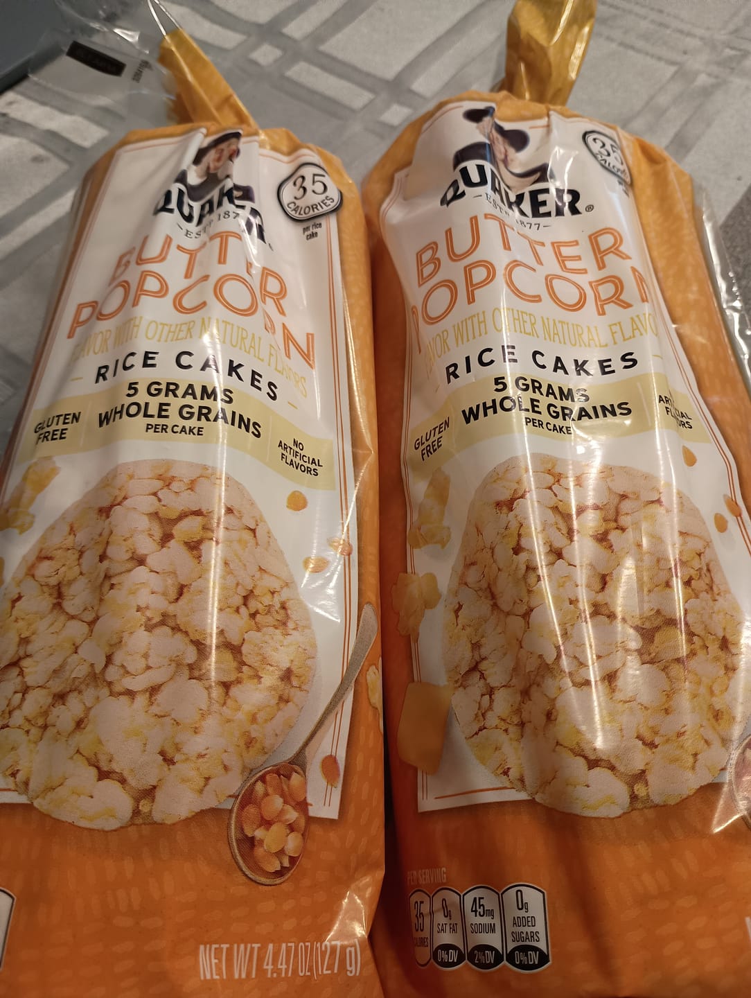 Customer photo review of Quaker Rice Cakes Butter Popcorn - 4.47 OZ 12 Pack