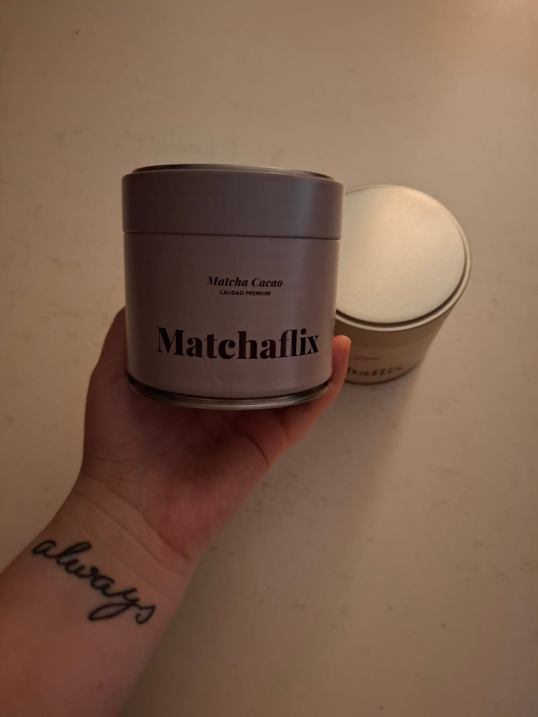 Customer photo review of Té Matcha Premium Cacao