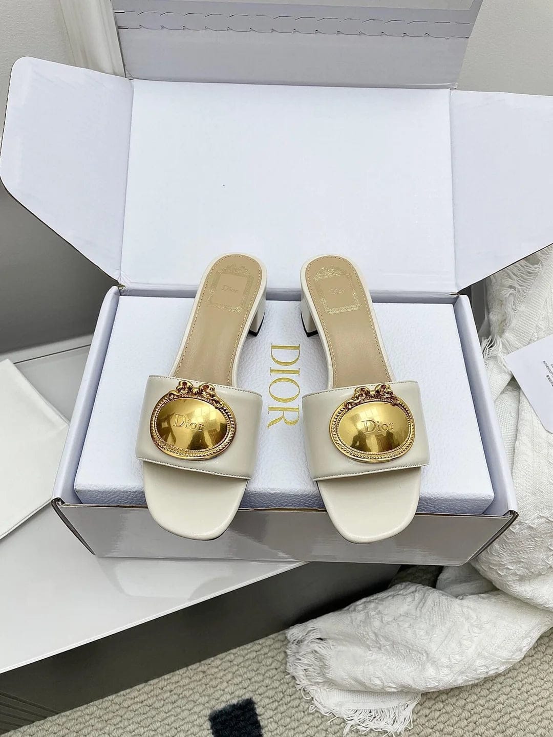 Customer photo review of Dior 2026 Médaillon Buckle Sandal Lambskin