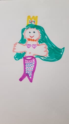 Customer photo review of Personalized Child Drawing Necklace or Keychain