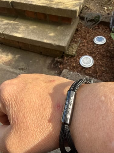 Customer photo review of Custom In Loving Memory Bracelet "I Will Carry You With Me" Personalized Engraved Memorial Bracelet