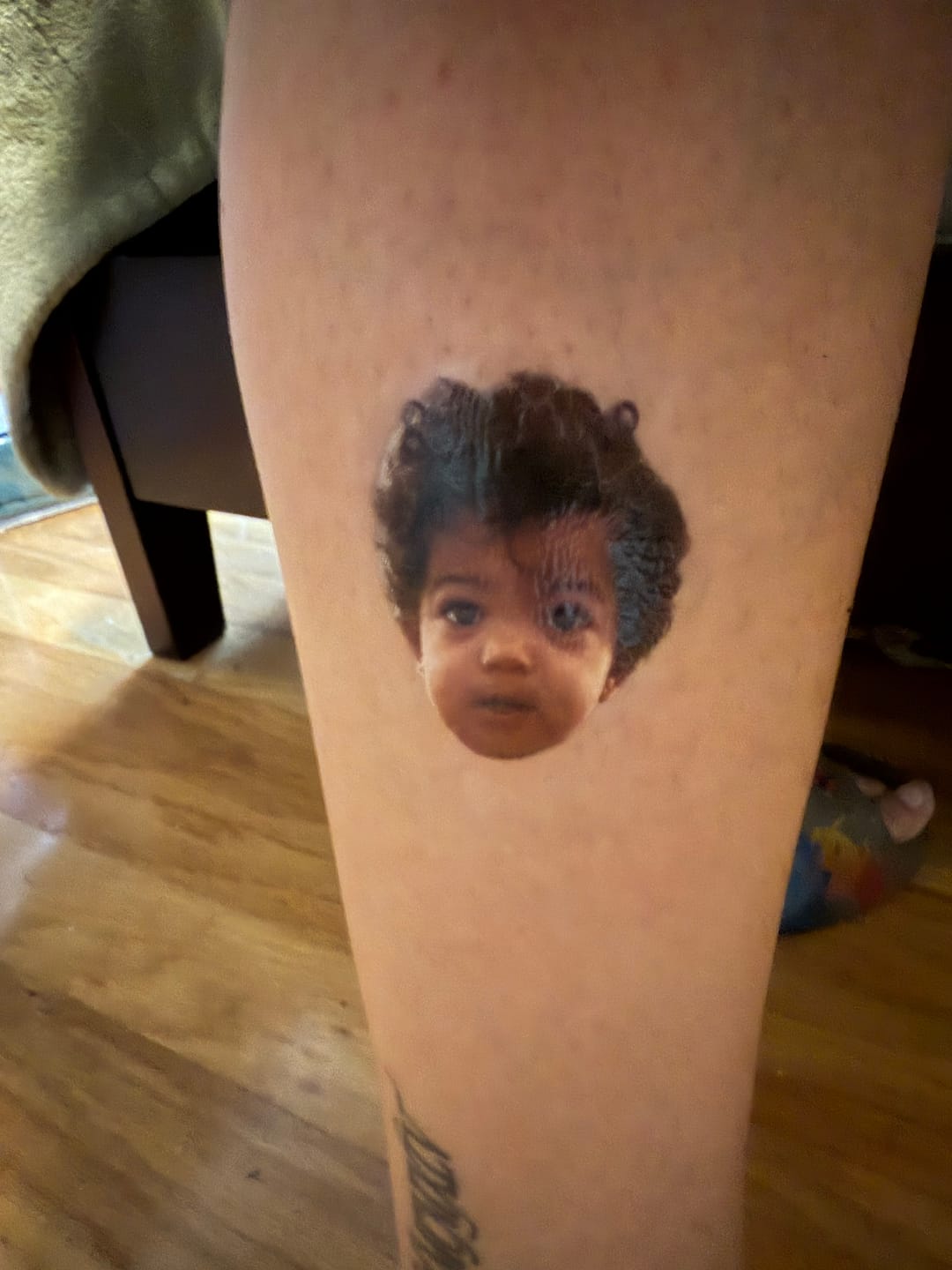 Customer photo review of Custom Photo Face Temporary Tattoo