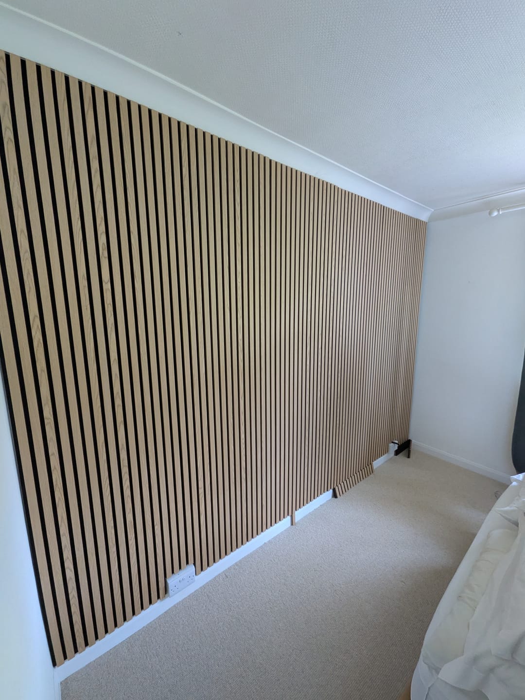 Customer photo review of SlatWall Acoustic Honey Oak Slatted Wall Panel