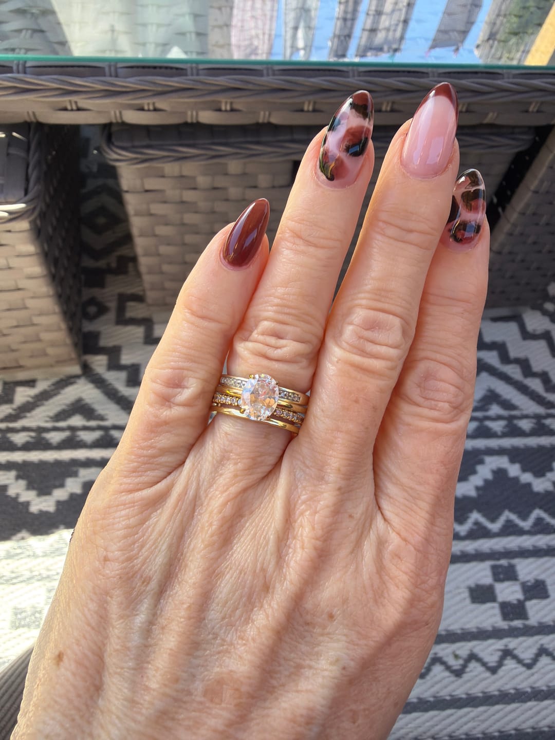 Customer photo review of Oval Solitaire Diamond-Inspired Ring 2ct