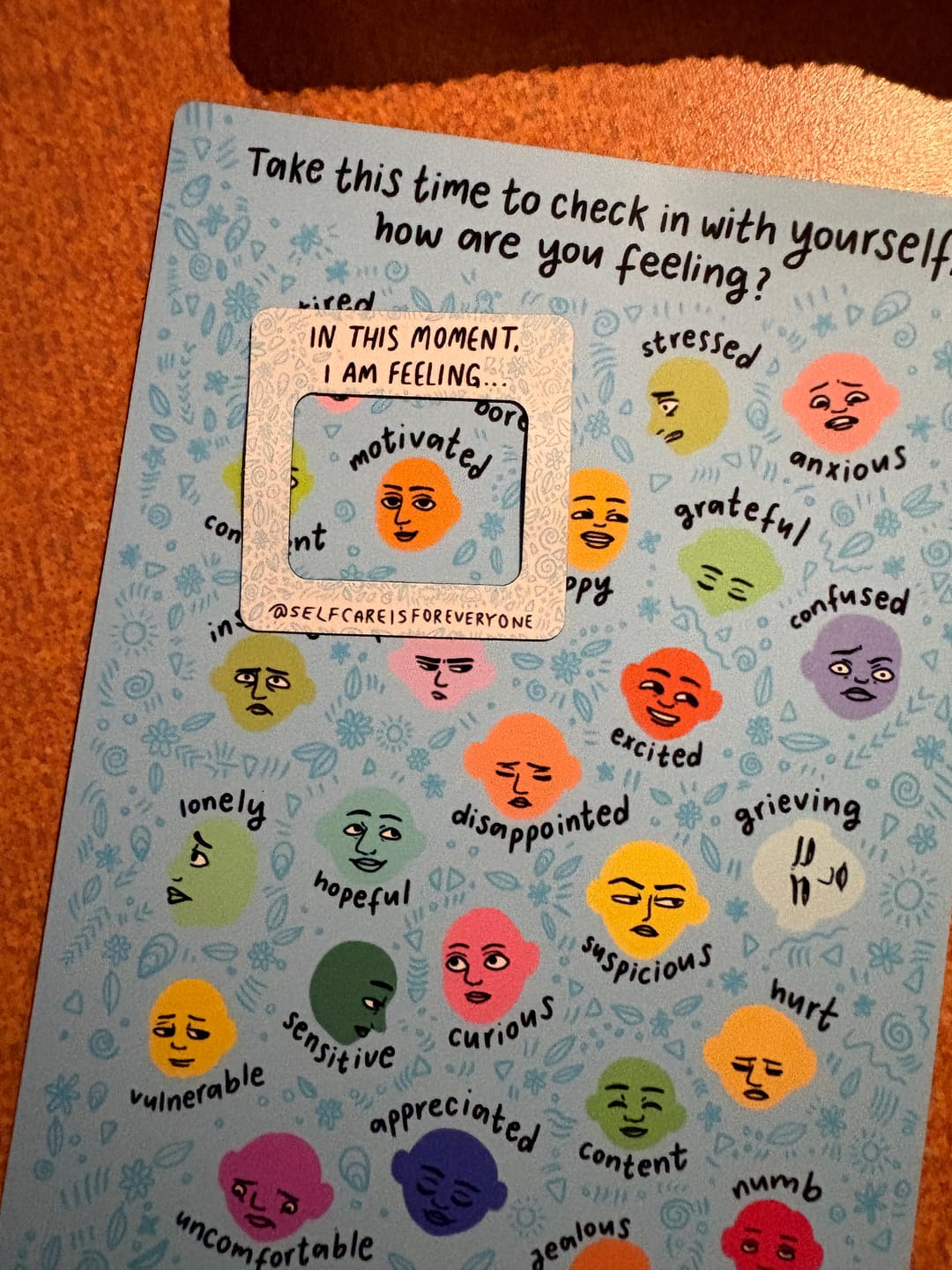 Customer photo review of Feelings Check-In Magnet — FOR FREE! You just pay shipping 📬