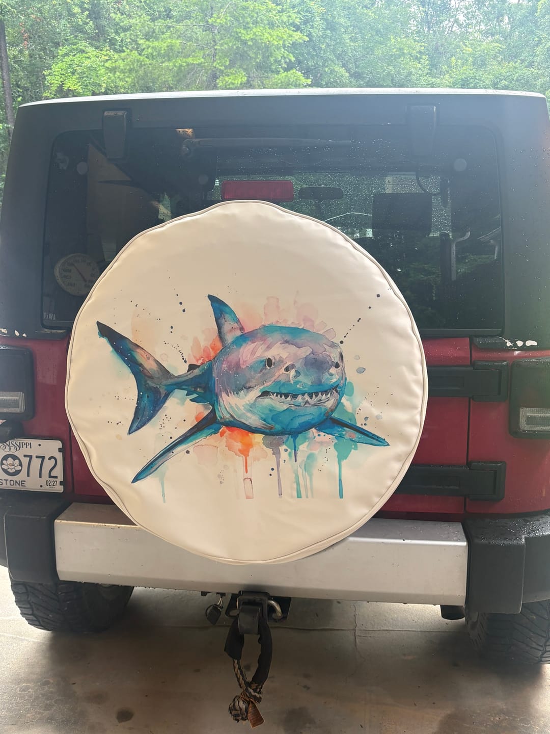 Customer photo review of Custom Spare Tire Cover for Jeep, RV, Bronco Camper, Trailer, & More