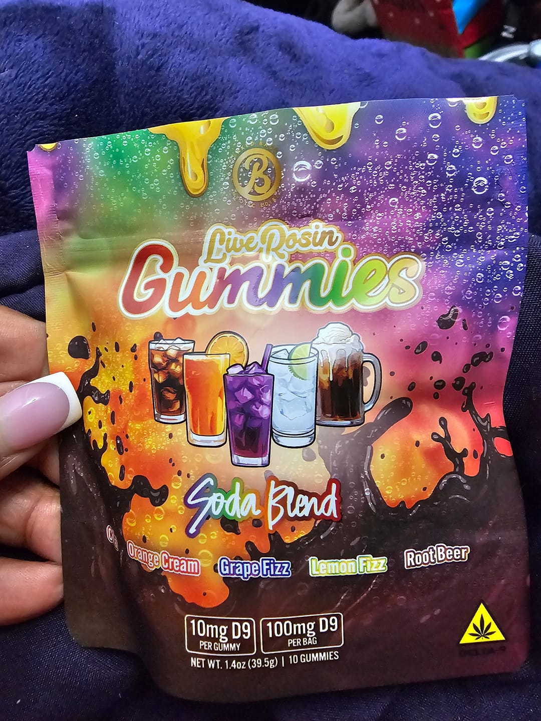 Customer photo review of Soda Blend Live Rosin Gummies