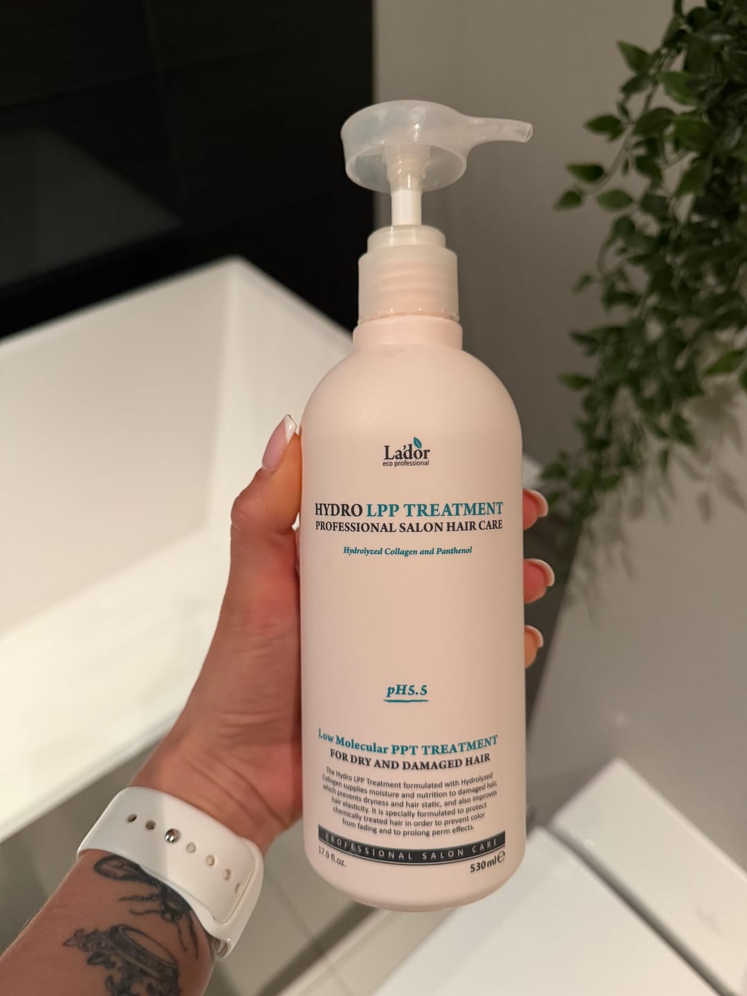 Customer photo review of Maska bojātiem un sausiem matiem ar kolagēnu Lador Eco Hydro LPP Treatment