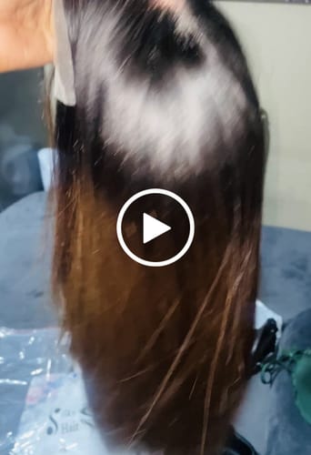 Customer video review of Vietnamese Super Double Drawn Bone Straight 5x5 Glueless Closure Ombre Chocolate Brown Wig