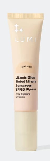 Customer photo review of Vitamin Glow Tinted Mineral Sunscreen SPF50 PA++++