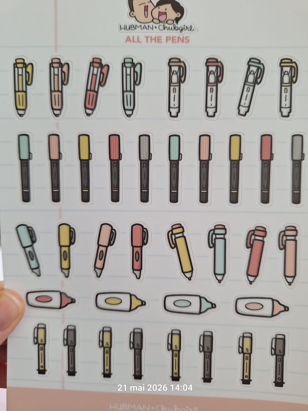 Customer photo review of Sticker Sheet - All the Pens Pink