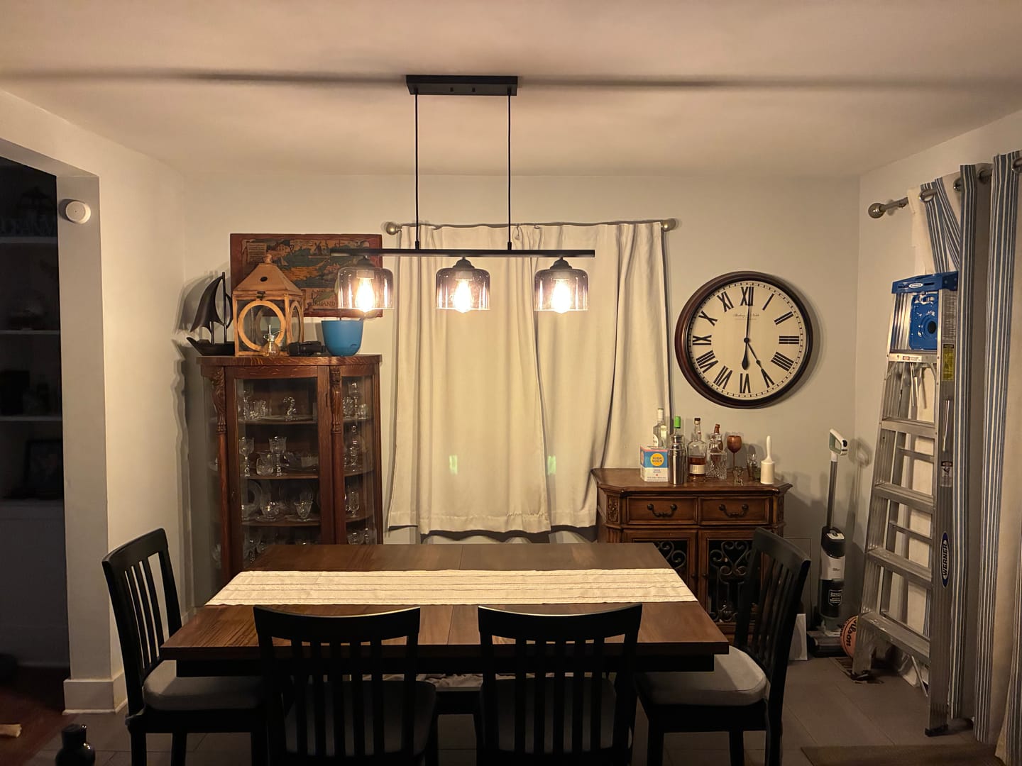 Customer photo review of Contemporary 3-Light Gradual Smoked Glass Island Chandelier