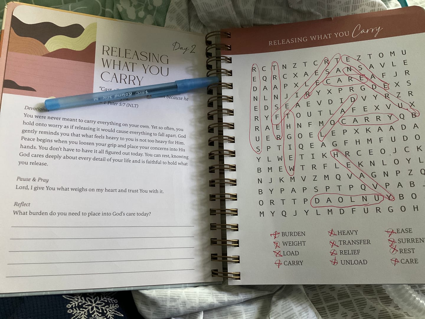 Customer photo review of Be Still: Word Search Devotional for Peace & Rest in God