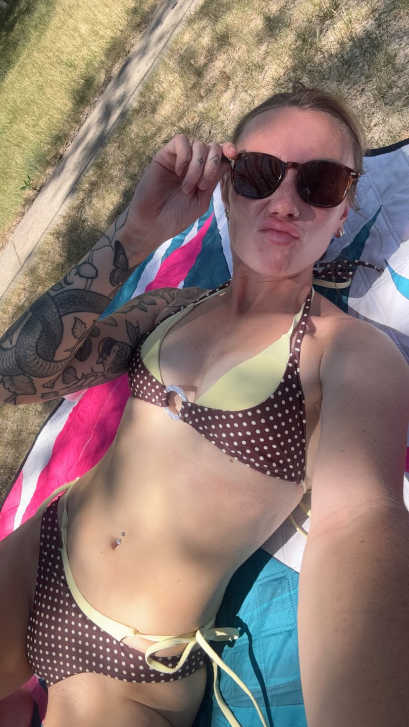 Customer photo review of Seamolly Contrast Color Polka Dot Print O Ring Double Layer Bikini Set