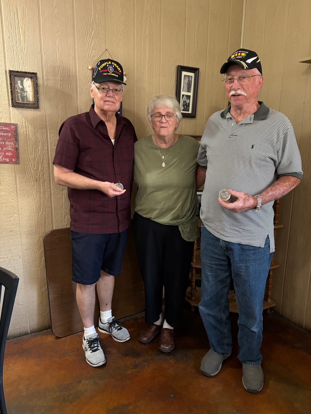 Customer photo review of Honoring All Who Served Thank You Coin