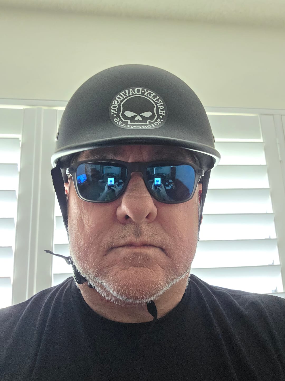 Customer photo review of Smallest & Lightest DOT Open Face Polo Helmet- Matte Black