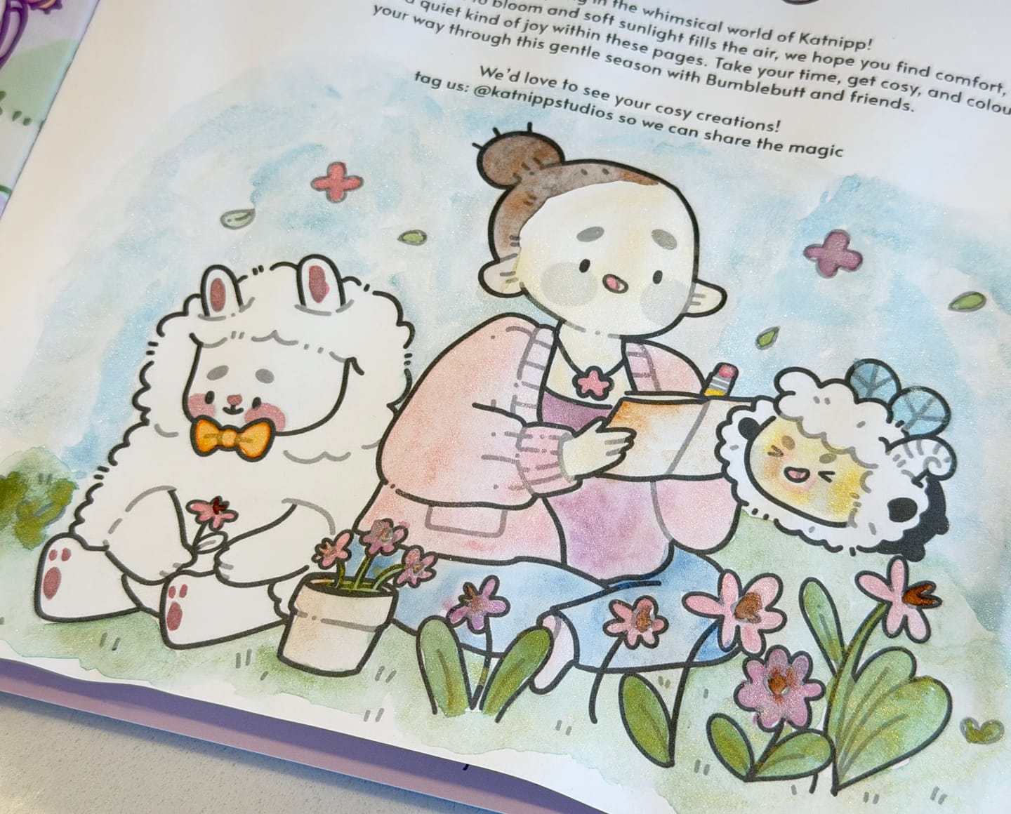 Customer photo review of PRE ORDER | Katnipp Soft Spring Comfort Colouring Book | Kawaii Spring Colouring Book Artist Edition