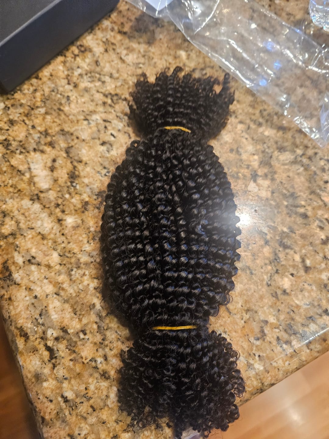 Customer photo review of Human Hair Spring Twist Hair Extensions Natural Color