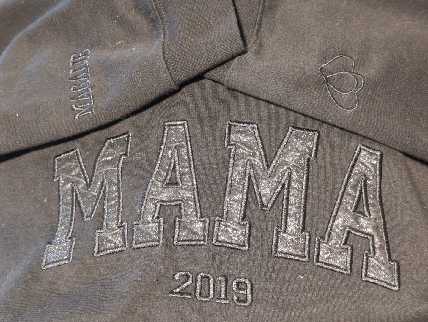 Customer photo review of Custom Embroidered Applique Glitter Mama Sweatshirt - Gift for Mom