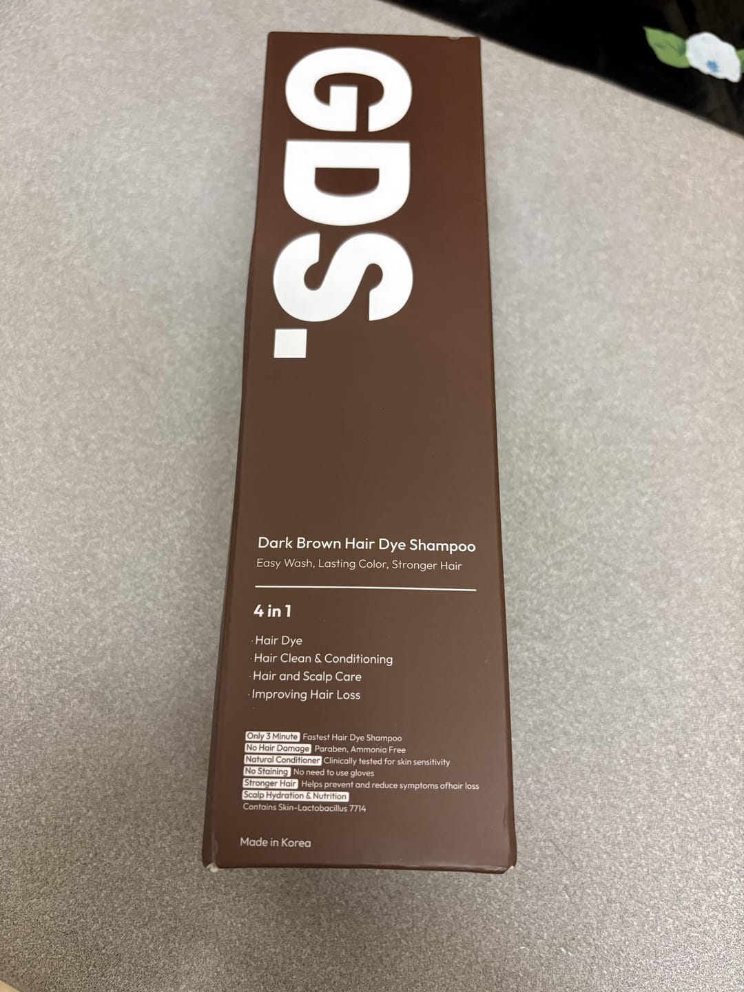 Customer photo review of GDS Hair Dye Shampoo — Grey Coverage in 3 Minutes