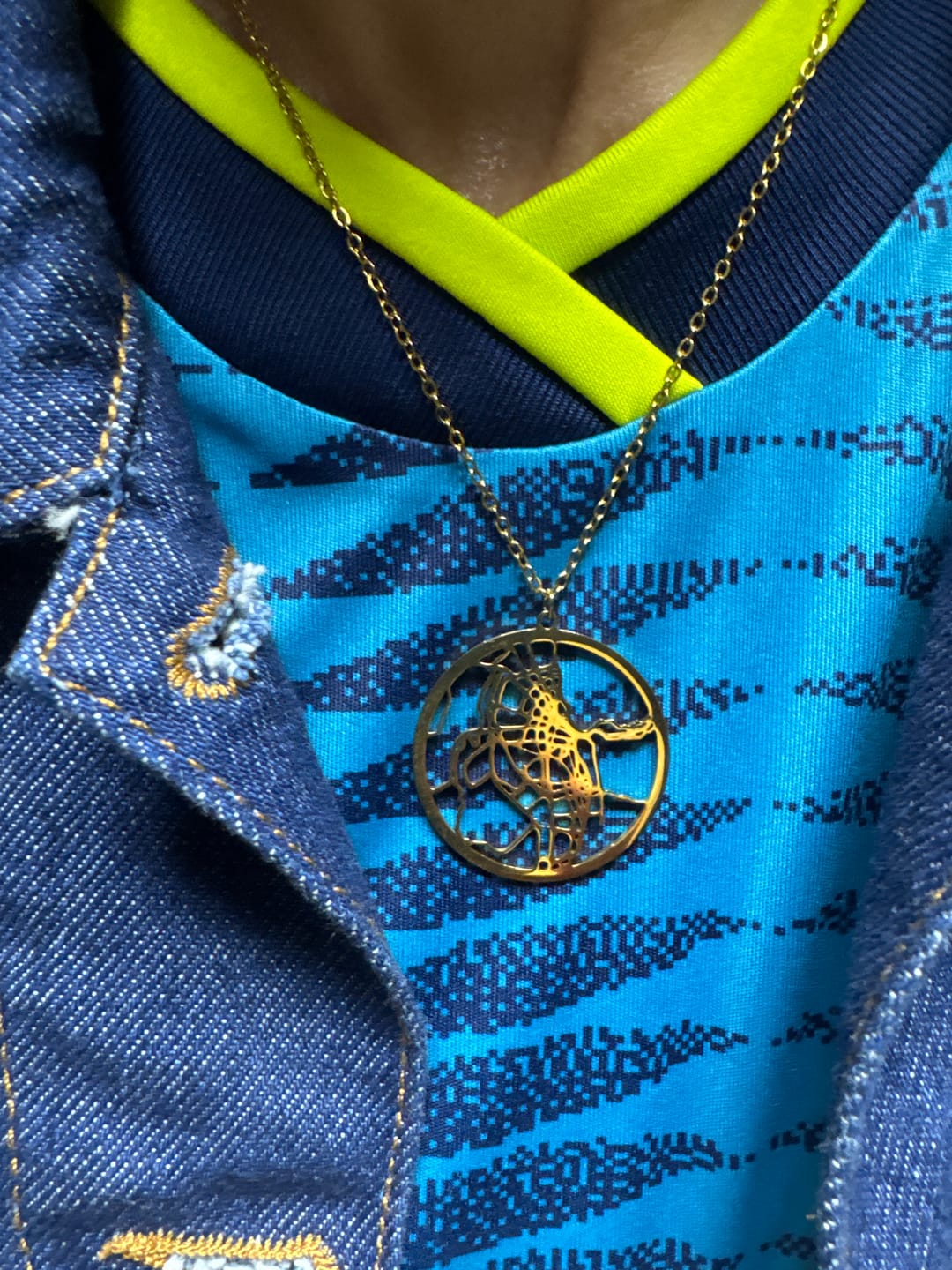 Customer photo review of Collar personalizado con mapa