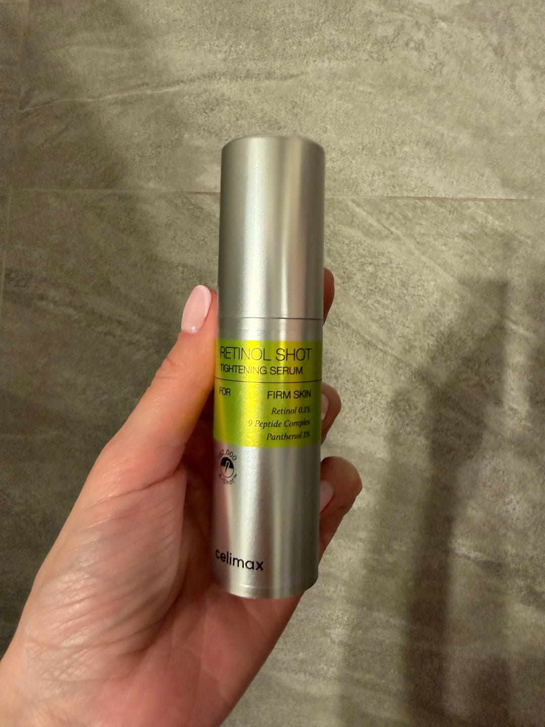 Customer photo review of Liftinga efektu piešķirošs serums ar retinolu un mikroadatām Celimax The Vita−A Retinol Shot Tightening Serum
