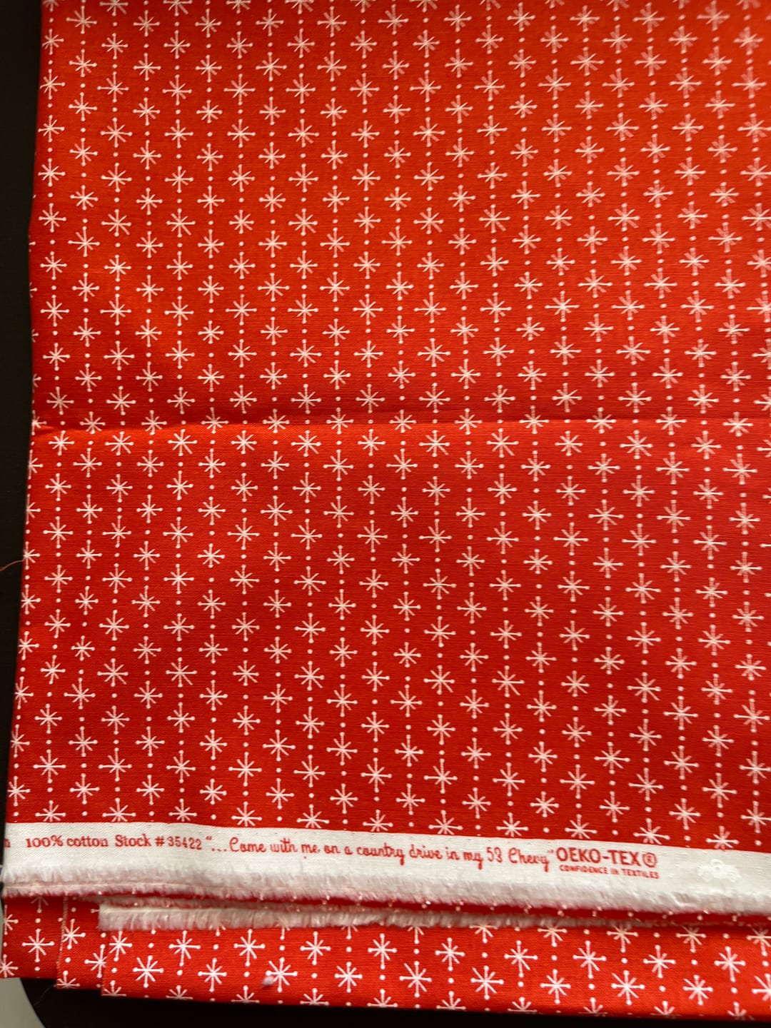 Customer photo review of Rosie Strawberry Yardage for Moda - 35422 14 - PRICE PER 1/2 YARD
