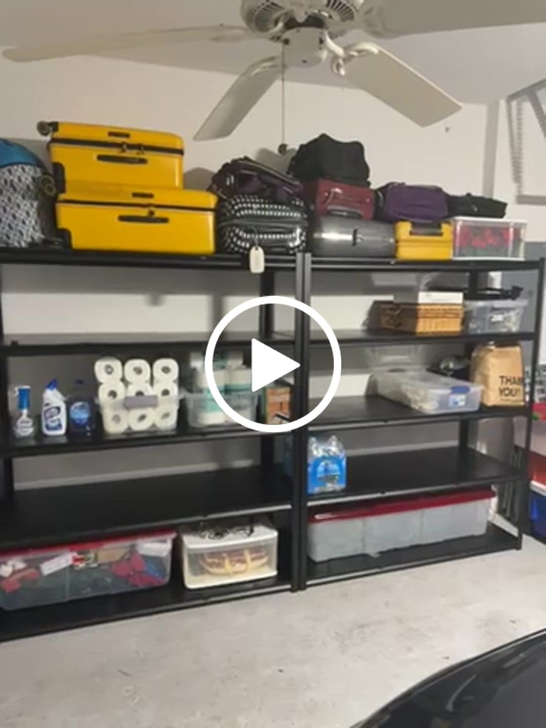 Customer video review of REIBII 60"W x 72"H Industrial Garage Shelving, 3000LBS Heavy Duty Storage Shelves, Adjustable Metal Shelving for Basement Warehouse