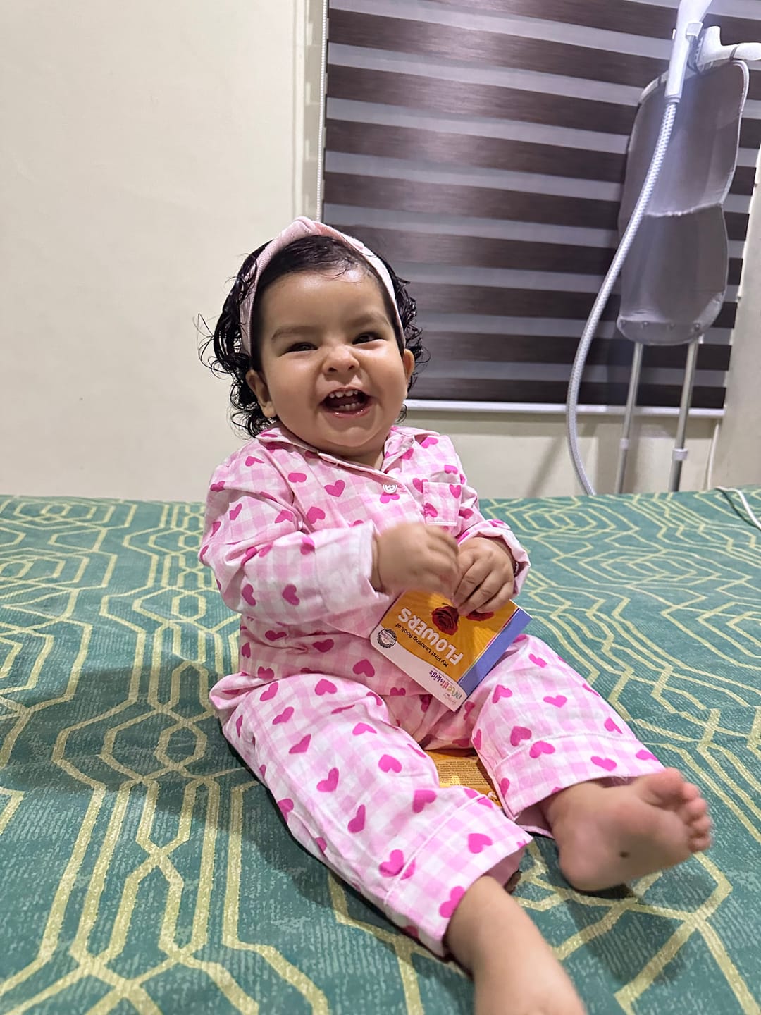 Customer photo review of Pink Checks with Hearts Night Suit