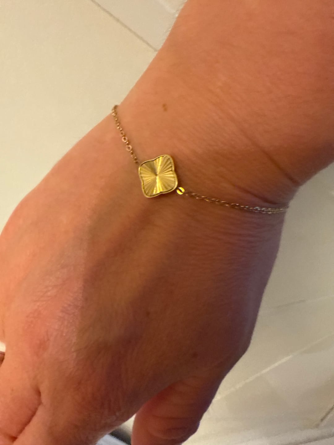 Customer photo review of Flora Gold Bracelet