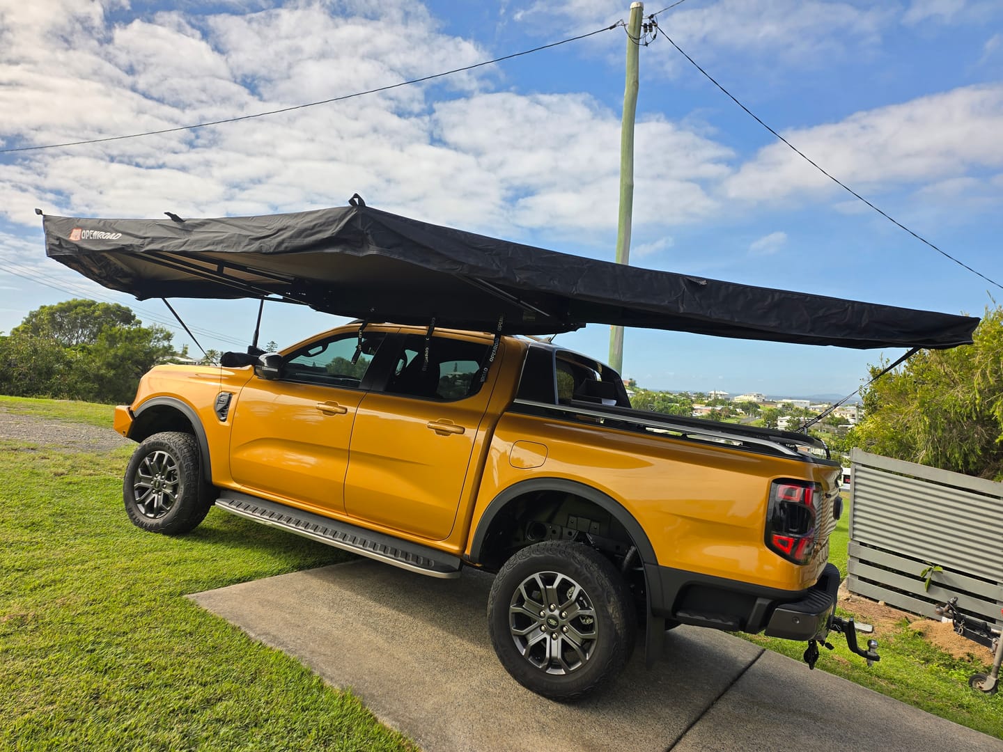 Customer photo review of OPENROAD 180 Free Standing Awning