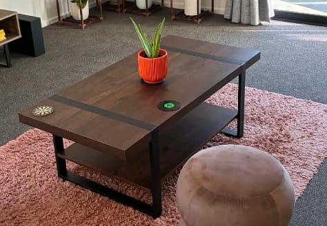 Customer photo review of Nova Coffee Table with Storage Shelf - Dark Oak