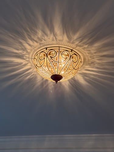 Customer photo review of Luxe Moroccan Antique Bronze Crystal Ceiling Light