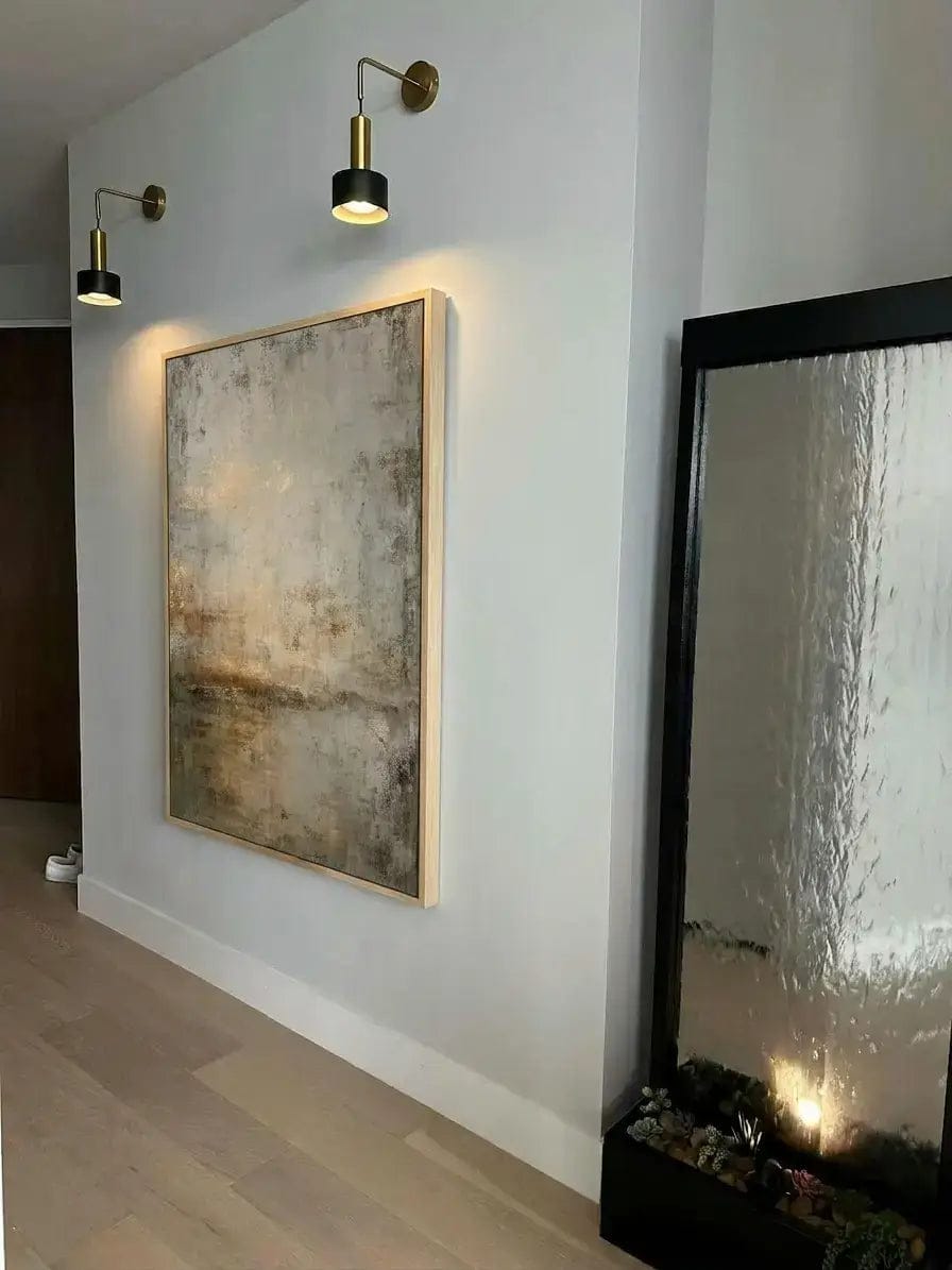 Customer photo review of Gold Leaf Misty Abstract Painting
