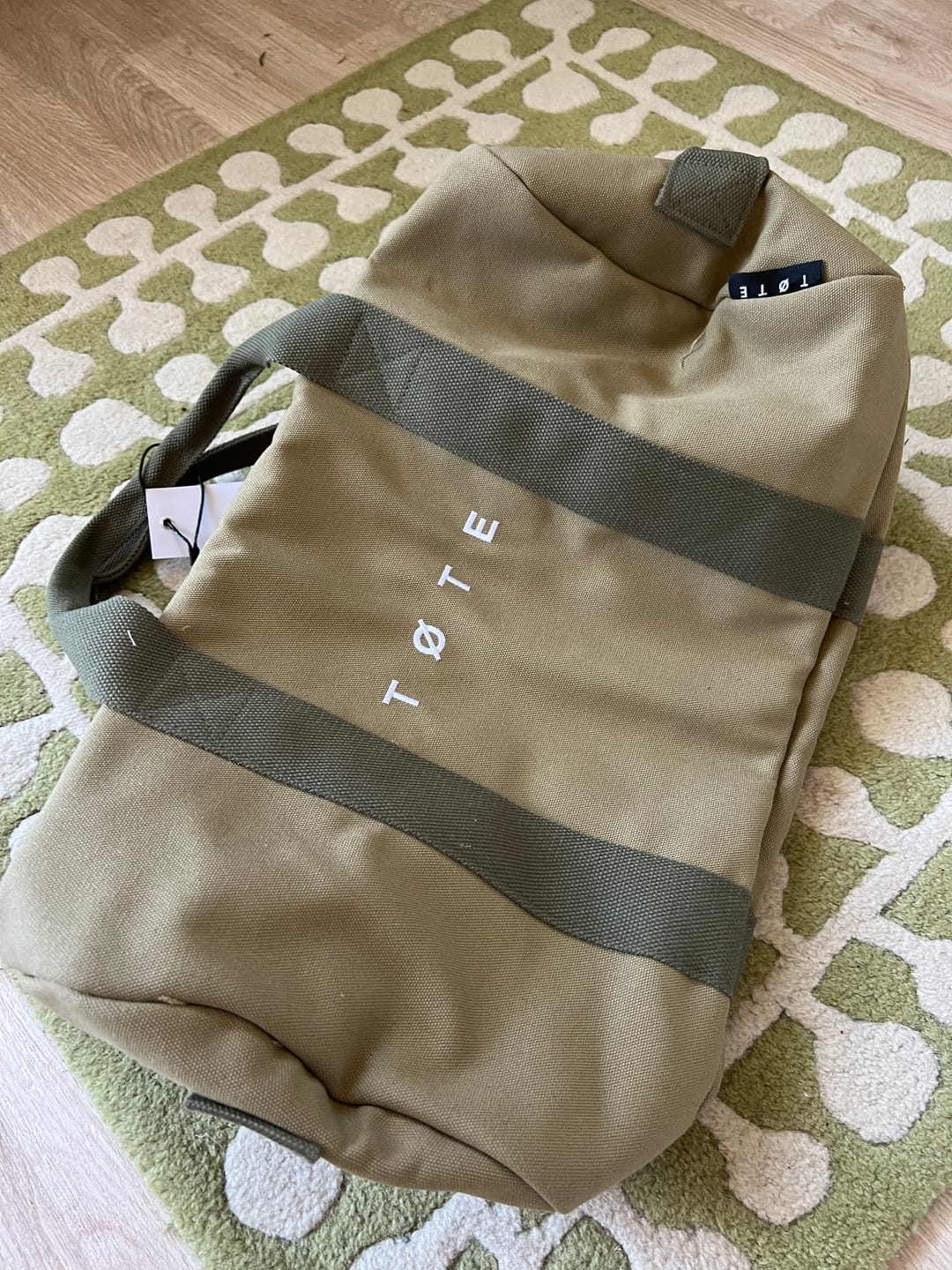 Customer photo review of Khaki Green Duffel Bag