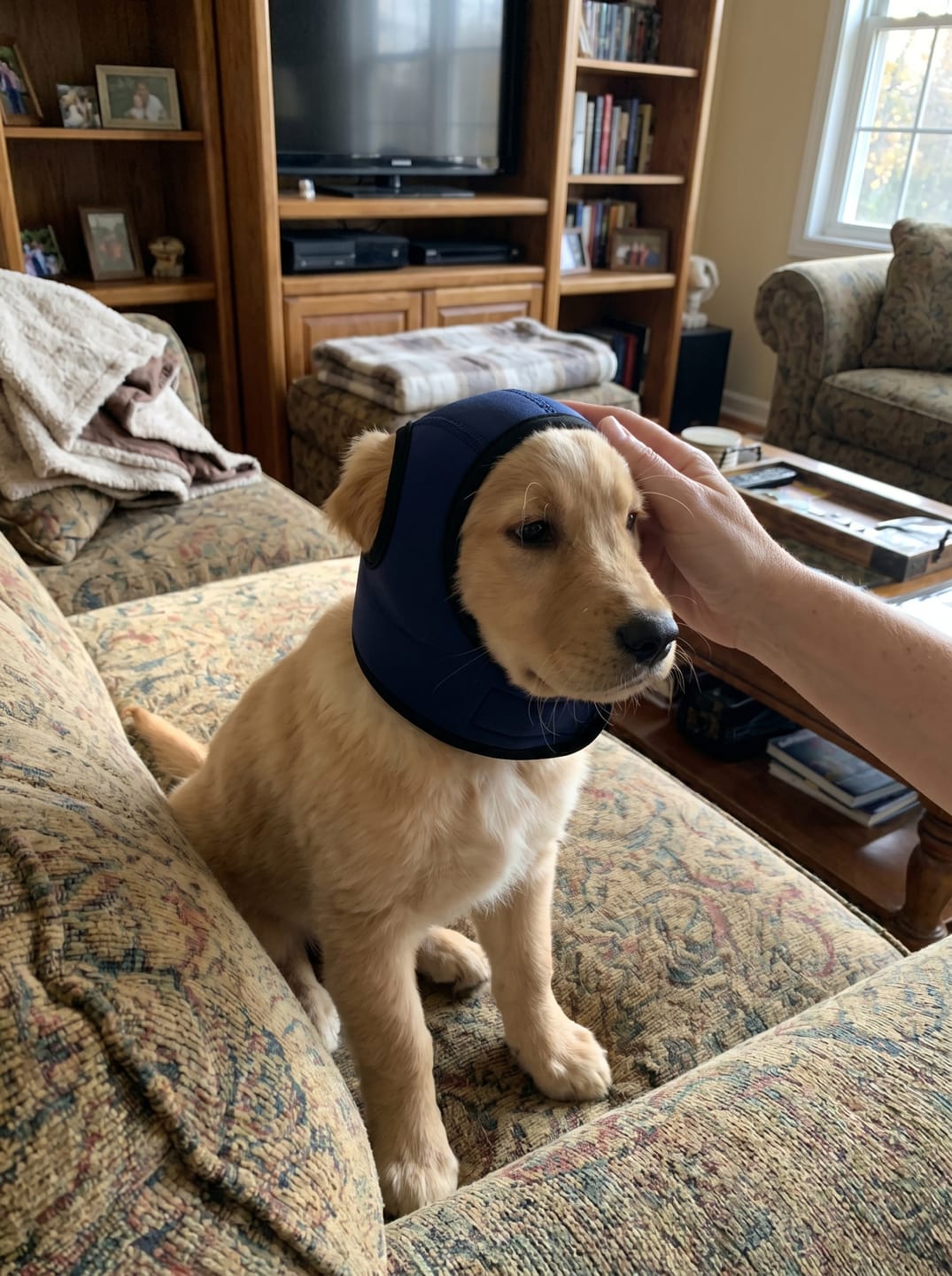Customer photo review of Orejeras Calmantes para perros