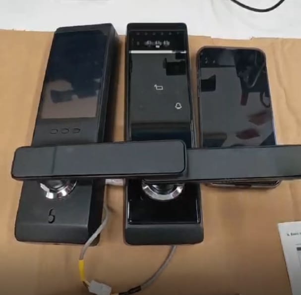Customer photo review of 6 in 1 Smart Door Lock with Face and Palm Recognition Remote App Control Fingerprint Password Key Card and Mechanical Key Unlock