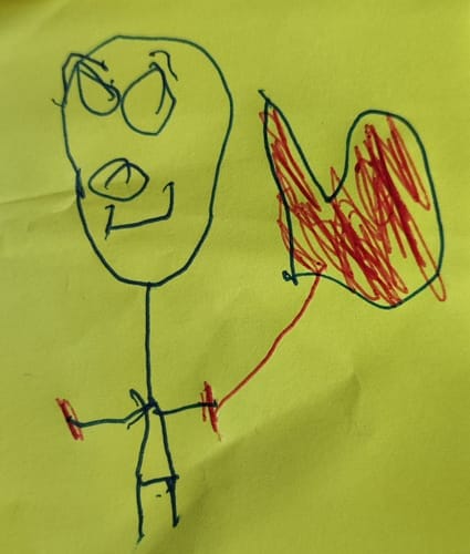 Customer photo review of Personalized Child Drawing Necklace or Keychain