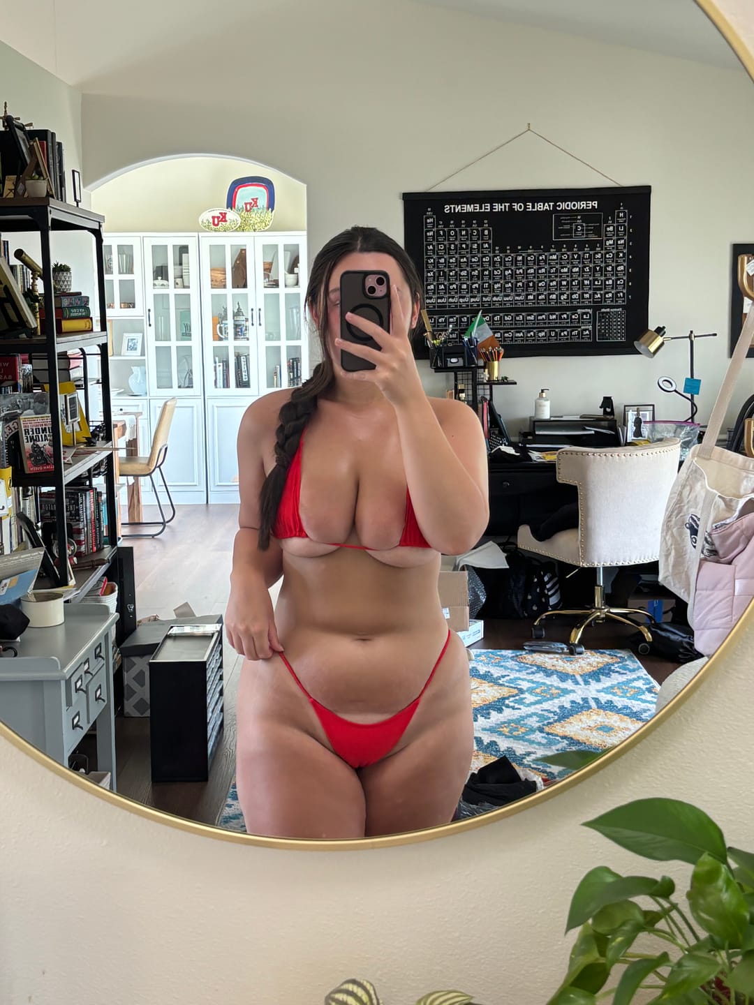 Customer photo review of 001 Triangle Bikini Top - Siren Red