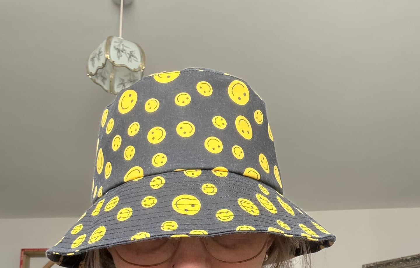 Customer photo review of Yellow and Black Smiley Face Polycotton Fabric