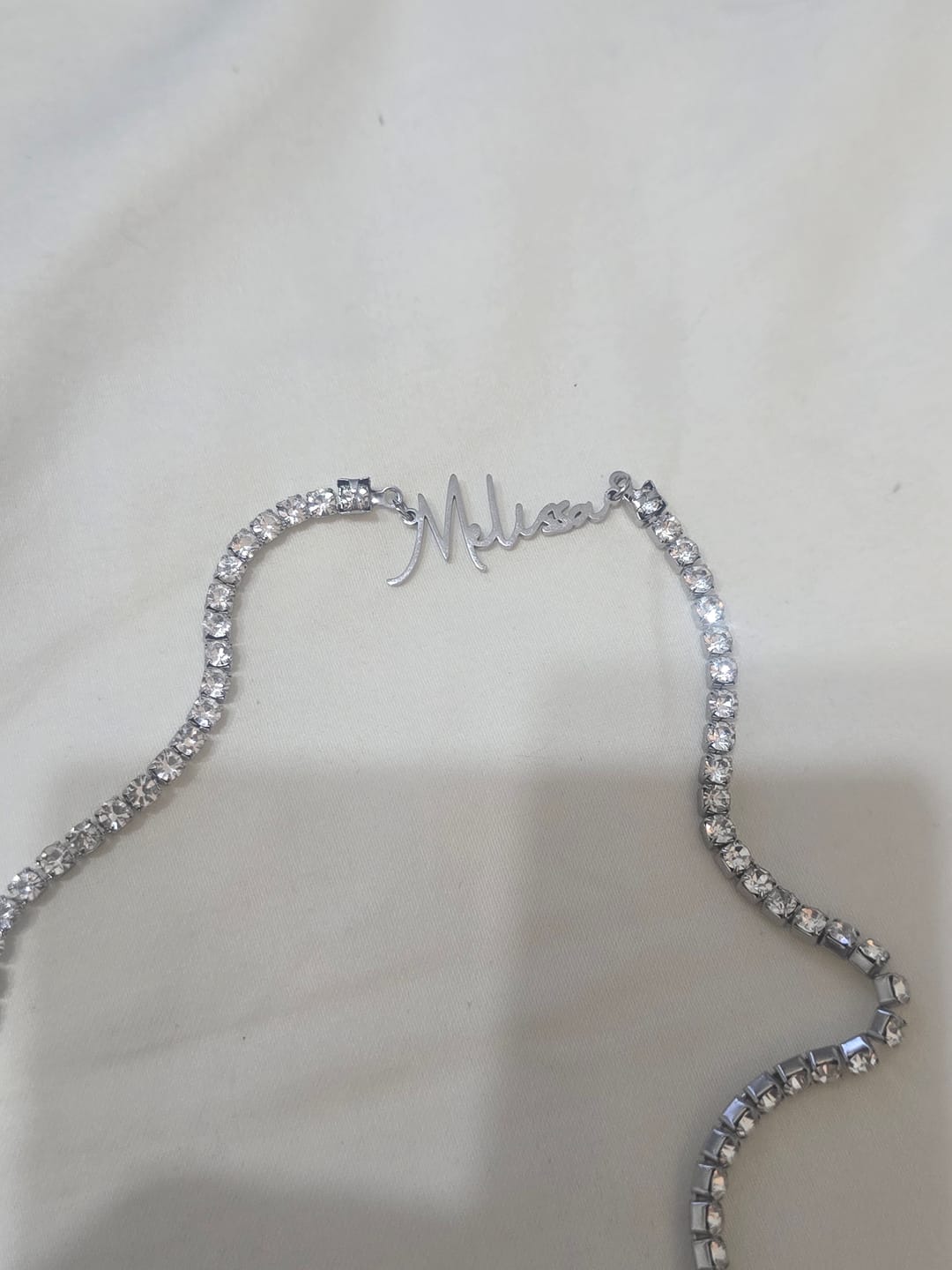 Customer photo review of Signature Name Tennis Necklace