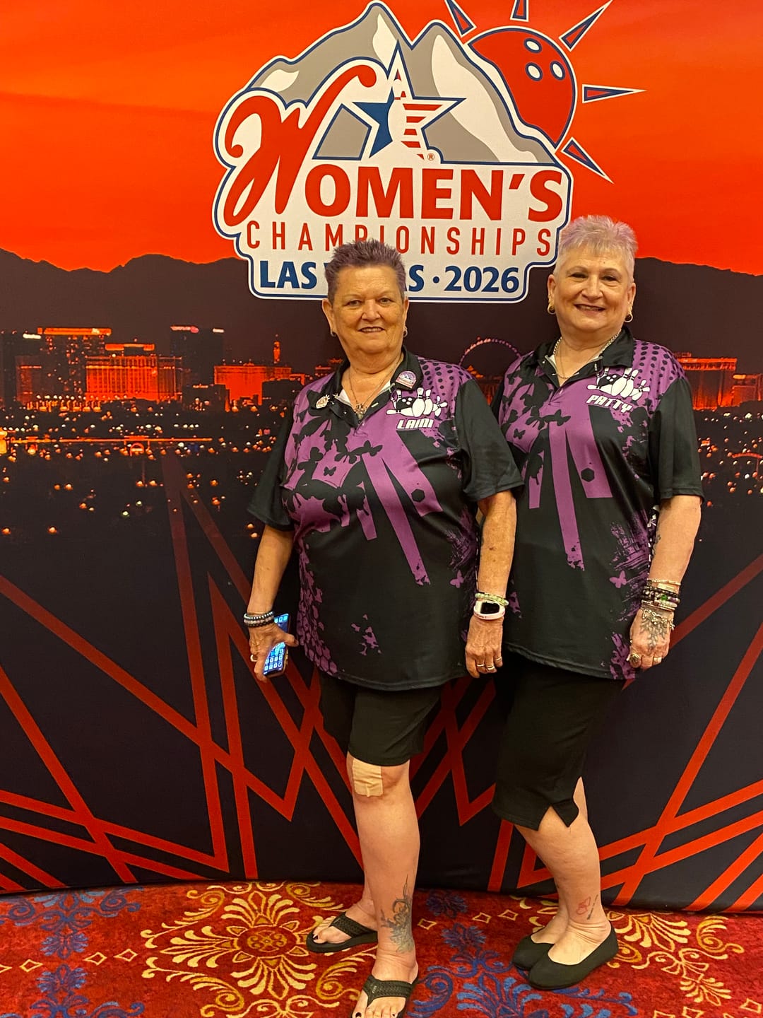 Customer photo review of Maxcorners Custom Purple Butterflies Bowling Shirts for Men Women Bowling Jersey Team Name