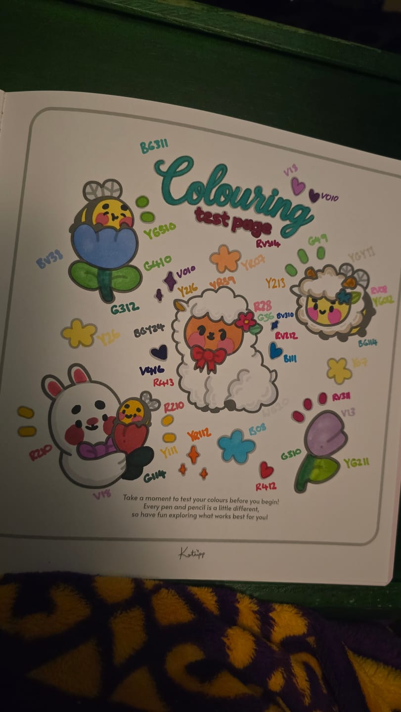 Customer photo review of Katnipp Soft Spring Comfort Colouring Book | Kawaii Spring Colouring Book Artist Edition