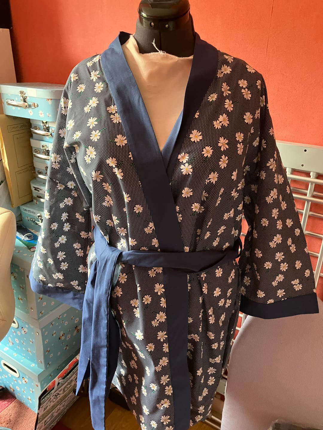 Customer photo review of White Flowers and Polka Dots Polycotton Fabric