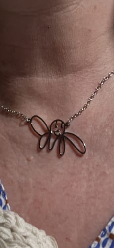 Customer photo review of Personalized Child Drawing Necklace or Keychain