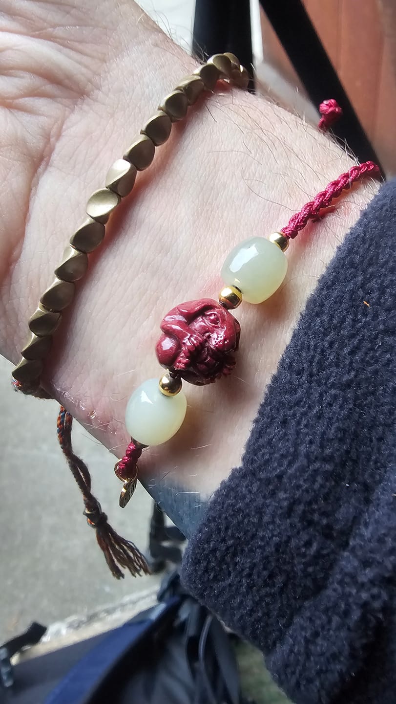 Customer photo review of Buddha Stones Tibetan Copper Beads Healing Luck Bracelet
