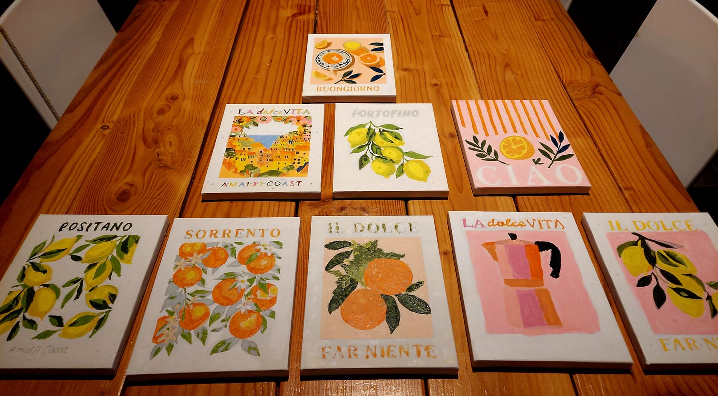 Customer photo review of 12 Mini Paintings | La Dolce Vita Bundle