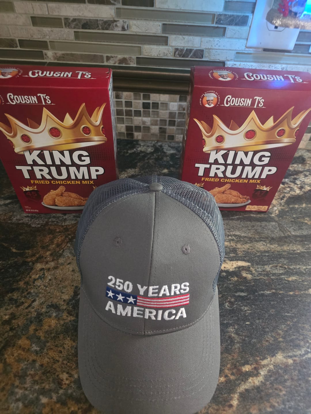 Customer photo review of Cousin T’s Gourmet King Trump Fried Chicken Mix