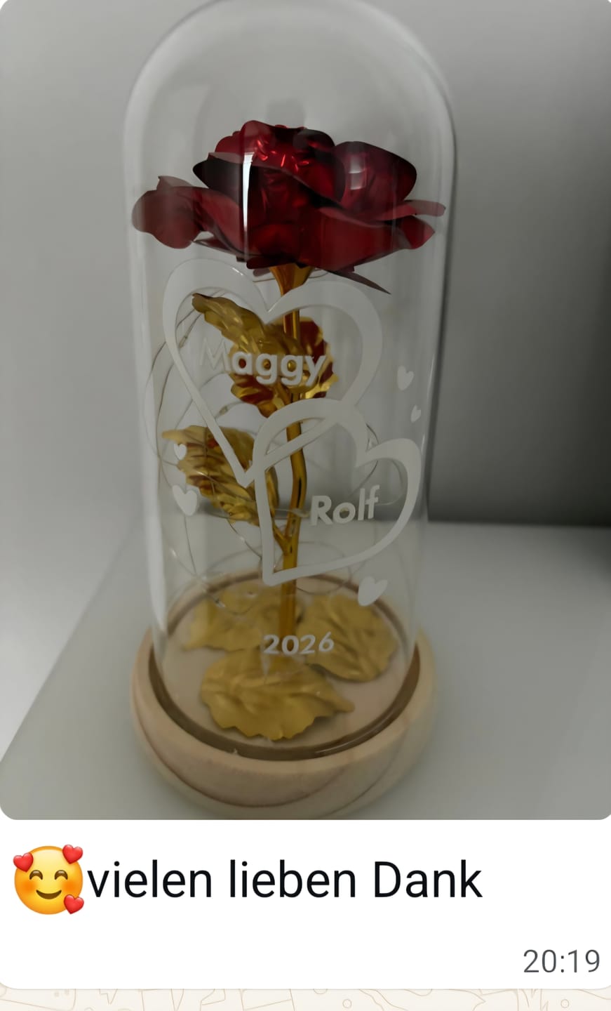 Customer photo review of Ich liebe dich - Paar-Goldene Rose
