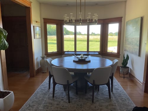 Customer photo review of 12-Light Clear Glass Shade Wagon Wheel Chandelier